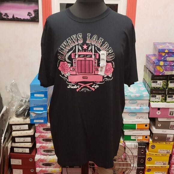 Lady Trucker NWT black graphic tee sz 2X - Picture 2 of 7